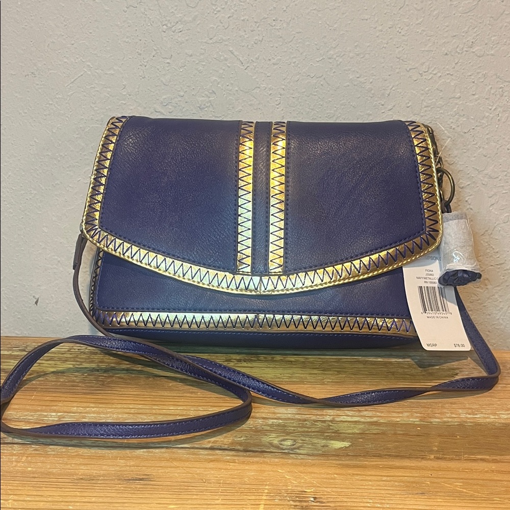 NWT Jessica Simpson Fiona Purple & Gold Purse